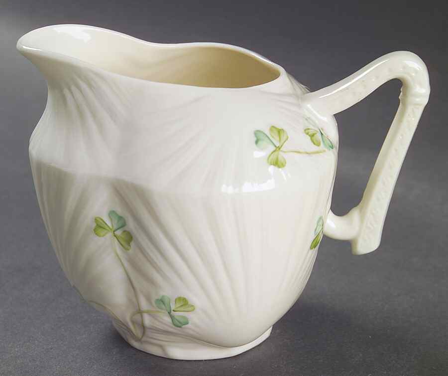 Harp Shamrock Creamer by Belleek Pottery (Ireland)-1