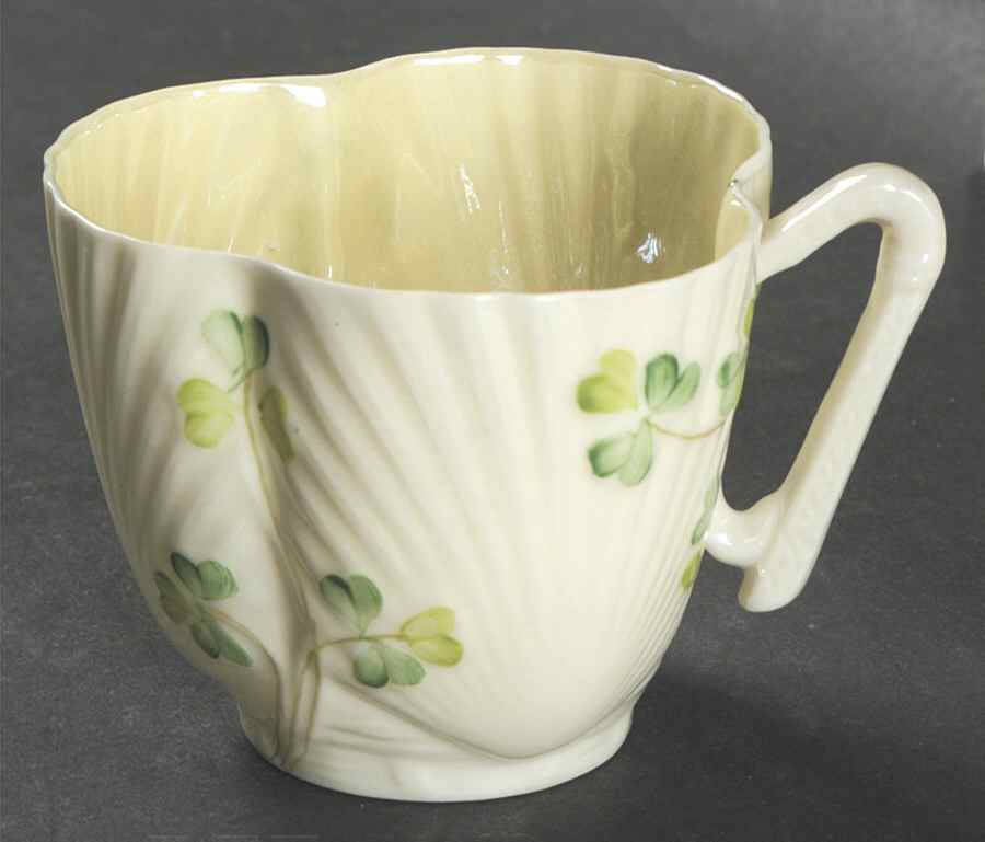 Harp Shamrock Flat Cup by Belleek Pottery (Ireland)-1