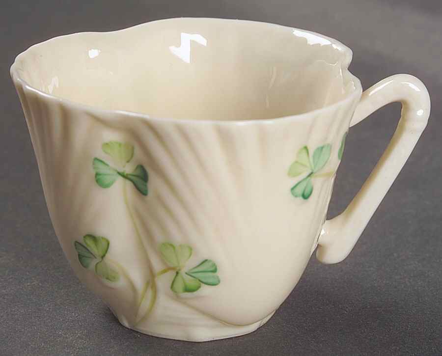 Harp Shamrock Flat Demitasse Cup by Belleek Pottery (Ireland)-1