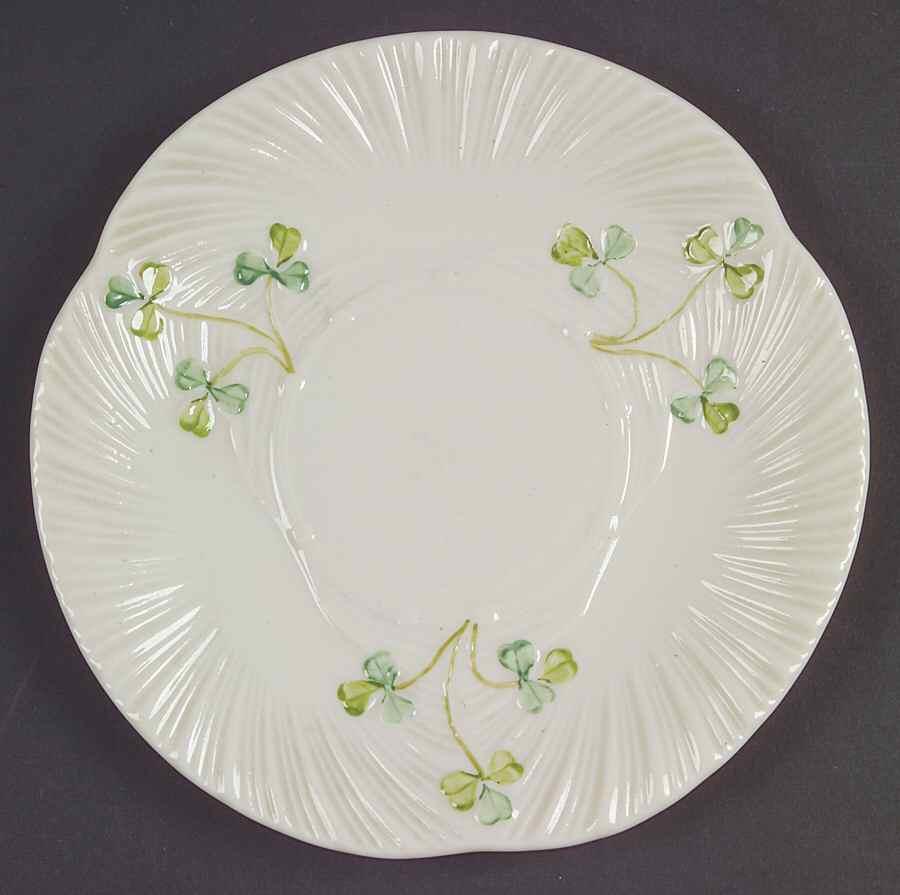 Harp Shamrock Dessert/Pie Plate by Belleek Pottery (Ireland)-1