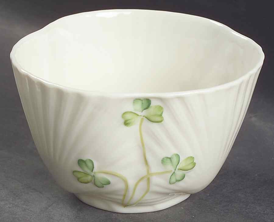 Harp Shamrock Open Sugar Bowl by Belleek Pottery (Ireland)-1
