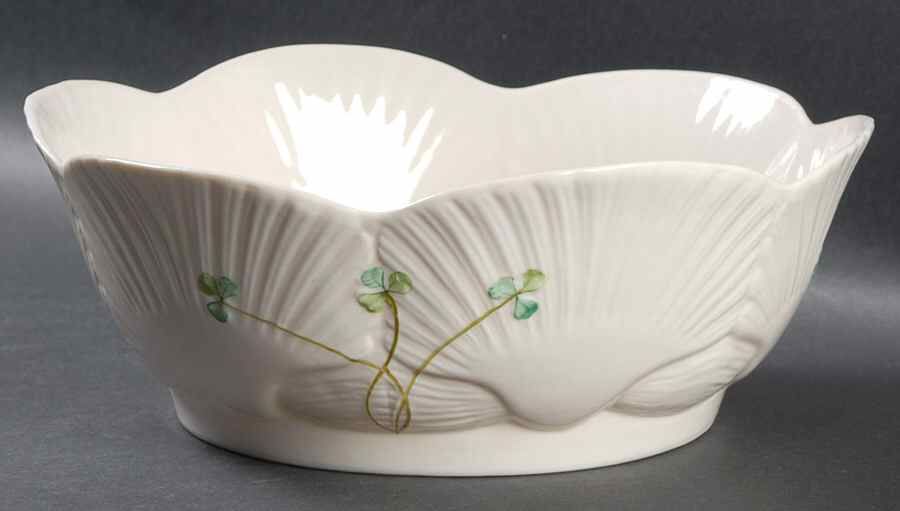 Harp Shamrock 9" Salad Serving Bowl by Belleek Pottery (Ireland)-1