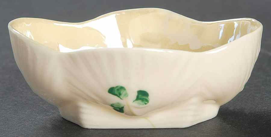 Harp Shamrock Open Salt by Belleek Pottery (Ireland)-1