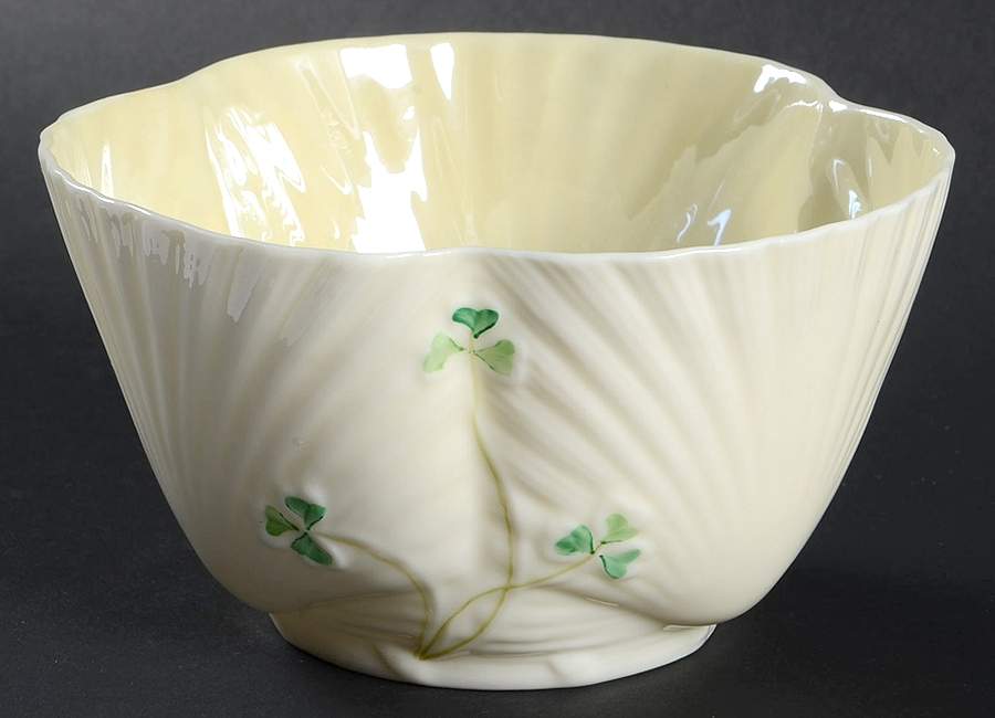 Harp Shamrock Coupe Cereal Bowl by Belleek Pottery (Ireland)-1