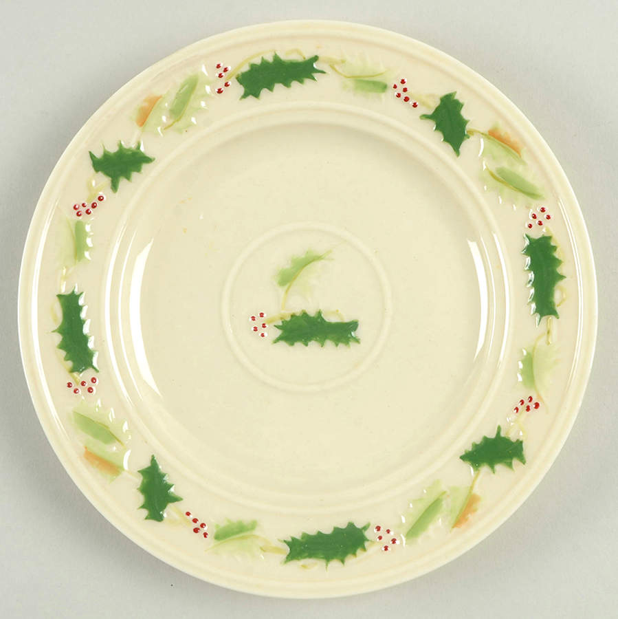 Holly Painted Salad Plate by Belleek Pottery (Ireland)-1