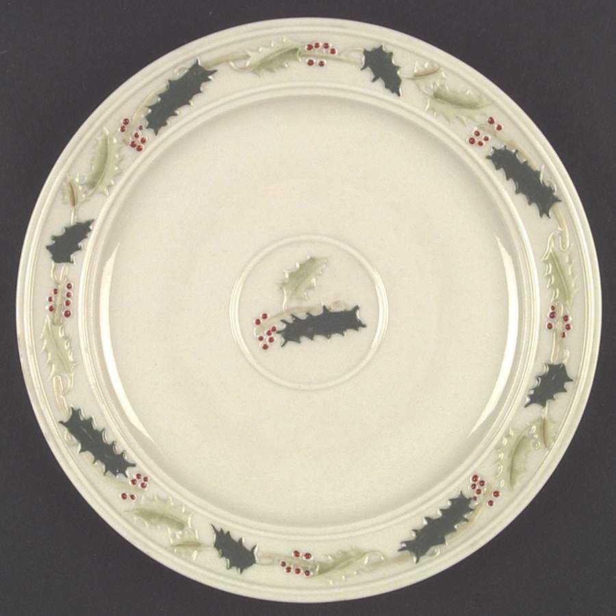 Holly Painted Dinner Plate by Belleek Pottery (Ireland)-1