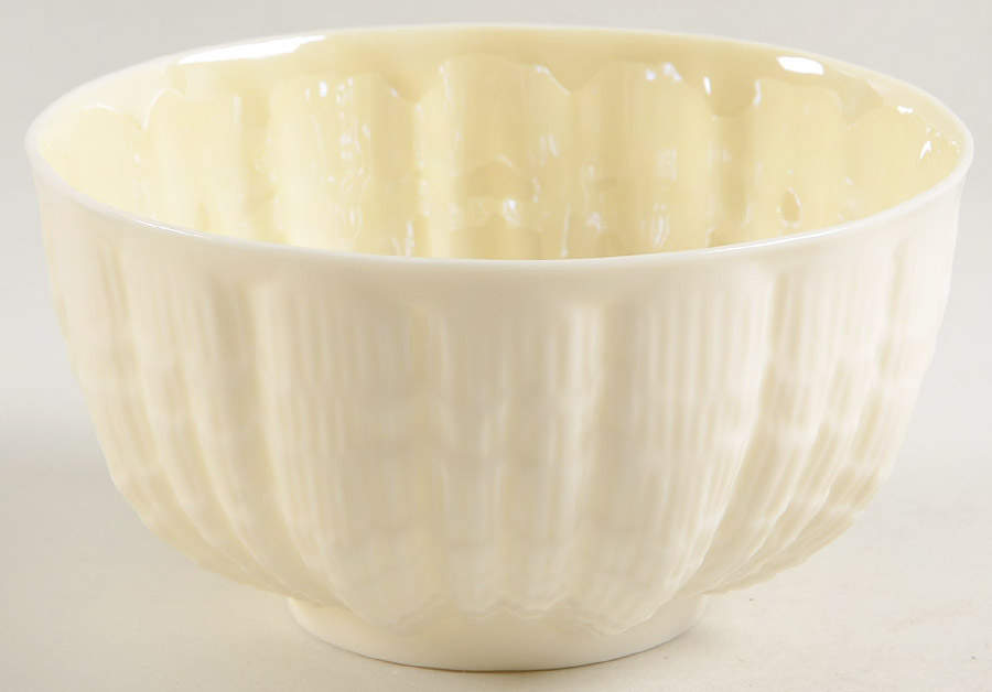 Limpet White (No Trim, Smooth) Cranberry Bowl by Belleek Pottery (Ireland)-1