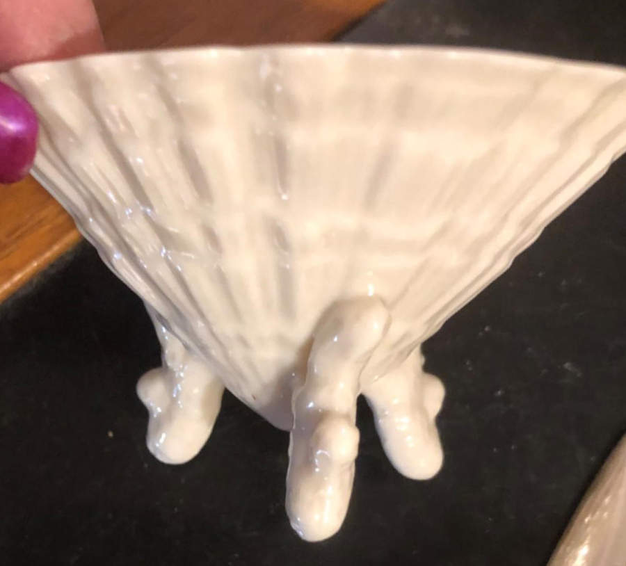Limpet White (No Trim, Smooth) Salt Dip by Belleek Pottery (Ireland)-1