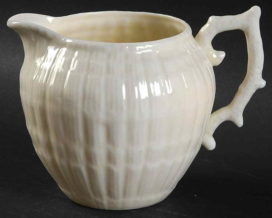 Limpet White (No Trim, Smooth) Creamer by Belleek Pottery (Ireland)-1