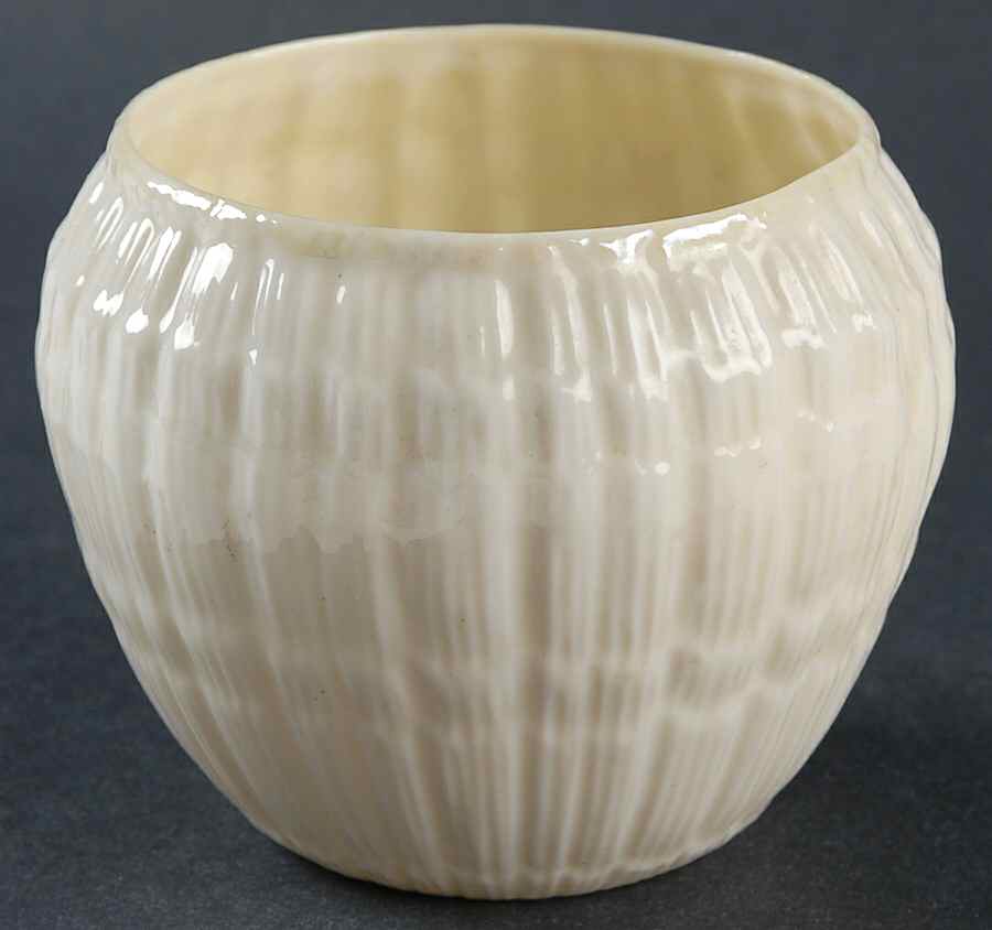 Limpet White (No Trim, Smooth) Open Sugar Bowl by Belleek Pottery (Ireland)-1