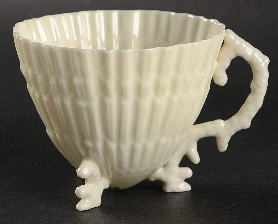 Limpet White (No Trim, Smooth) Footed Cup by Belleek Pottery (Ireland)-1