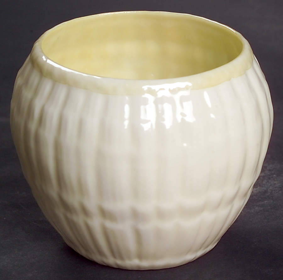 Limpet Yellow Mini Open Sugar Bowl by Belleek Pottery (Ireland)-1