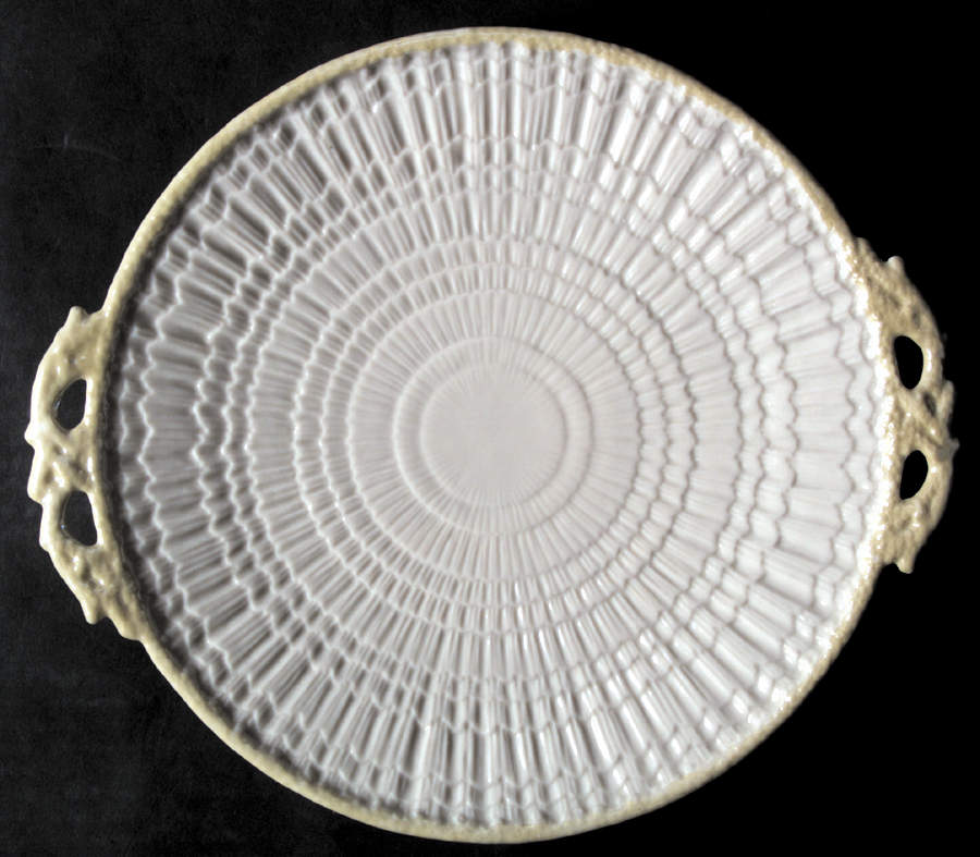 Limpet Yellow Handled Cake Plate by Belleek Pottery (Ireland)-1