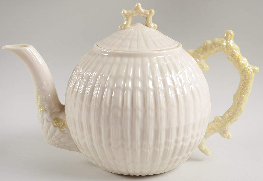 Limpet Yellow Teapot & Lid by Belleek Pottery (Ireland)-1