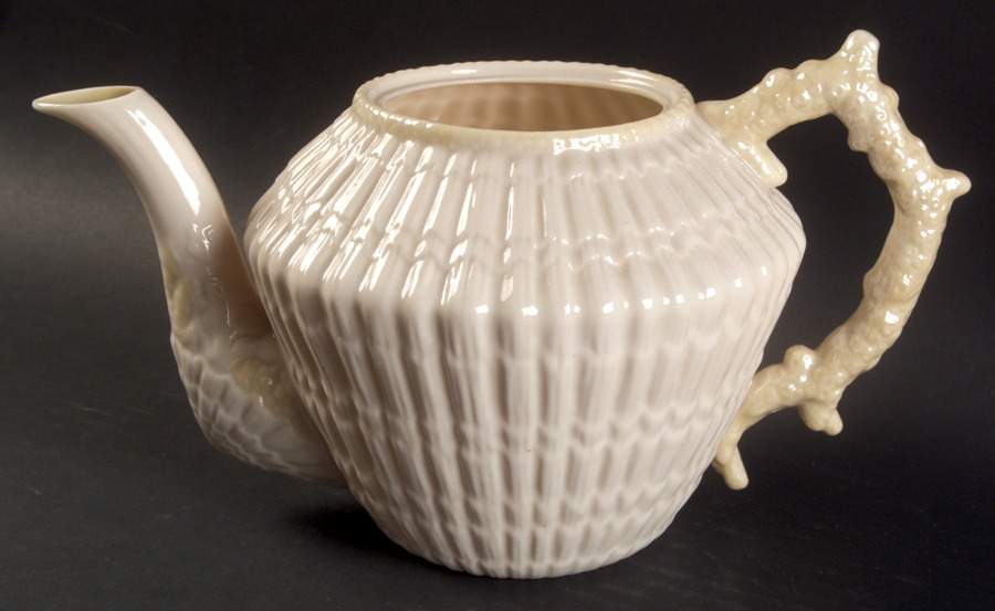 Limpet Yellow Teapot No Lid by Belleek Pottery (Ireland)-1