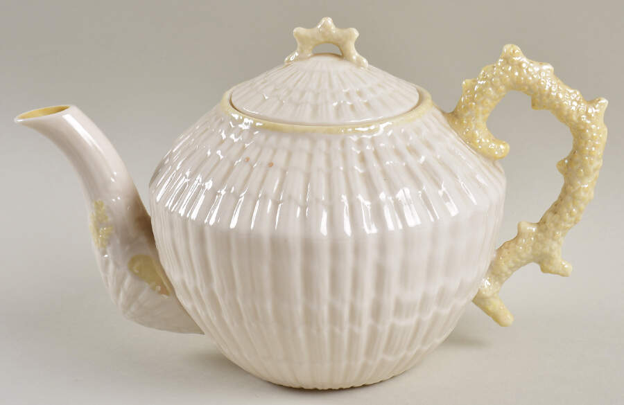Limpet Yellow Teapot & Lid by Belleek Pottery (Ireland)-1