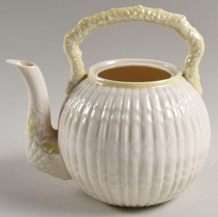 Limpet Yellow Kettle No Lid by Belleek Pottery (Ireland)-1