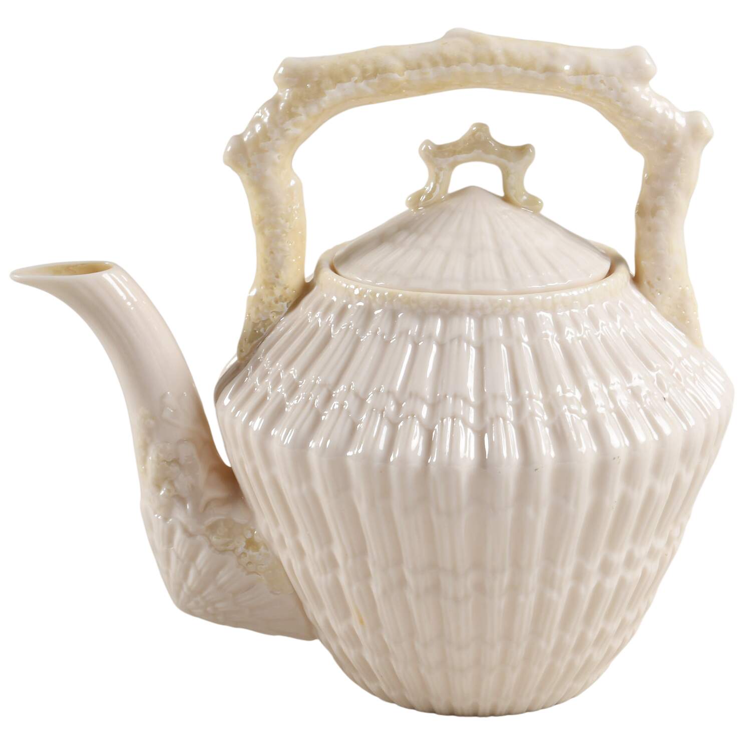 Limpet Yellow Kettle & Lid by Belleek Pottery (Ireland)-1