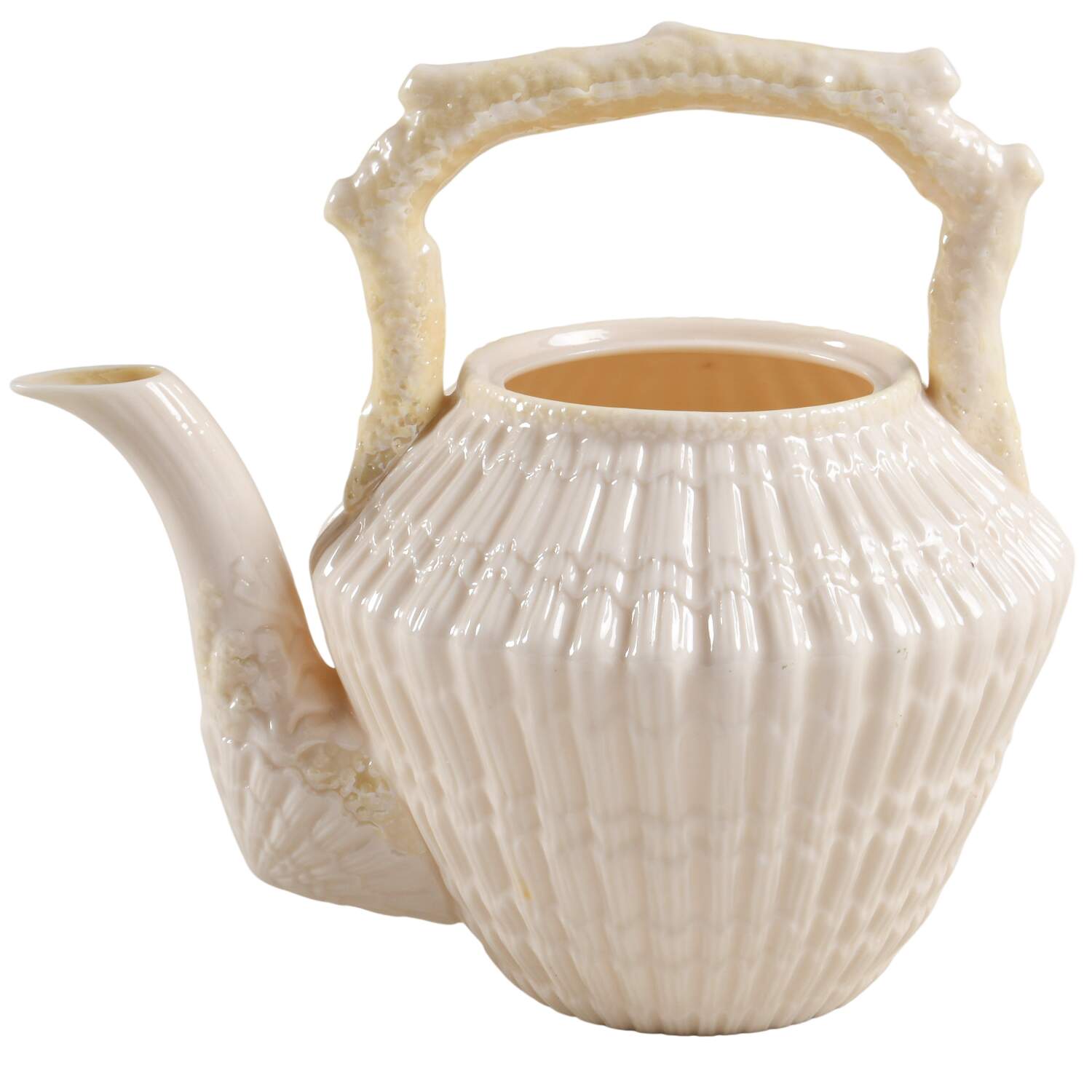 Limpet Yellow Kettle No Lid by Belleek Pottery (Ireland)-1