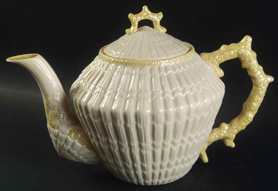 Limpet Yellow Teapot & Lid by Belleek Pottery (Ireland)-1