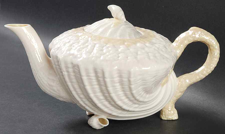 Neptune Yellow Teapot & Lid by Belleek Pottery (Ireland)-1