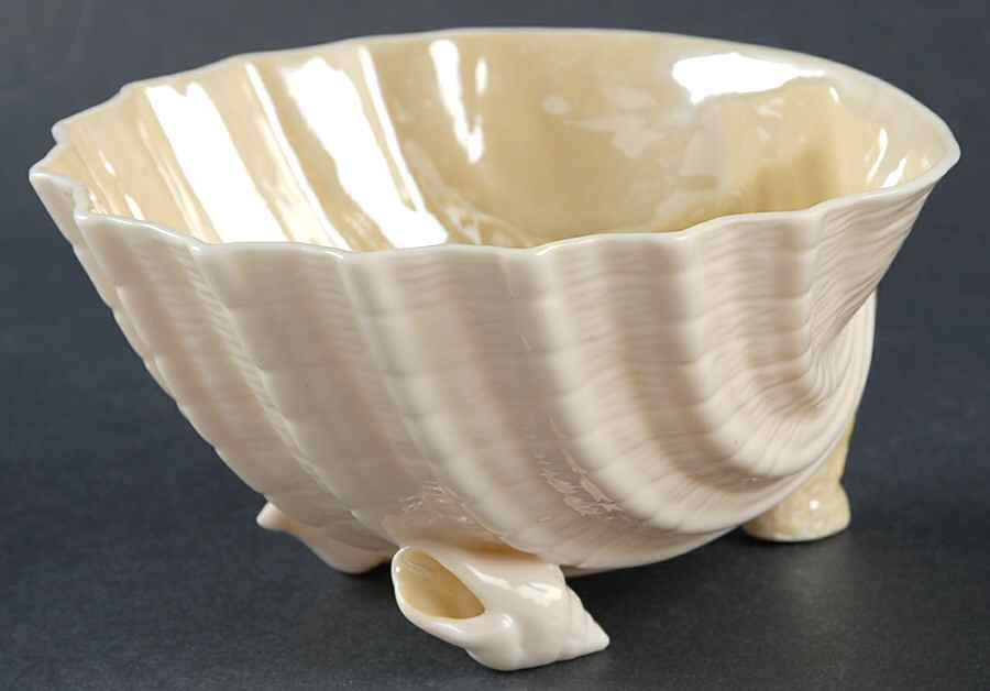 Neptune Yellow Open Sugar Bowl by Belleek Pottery (Ireland)-1