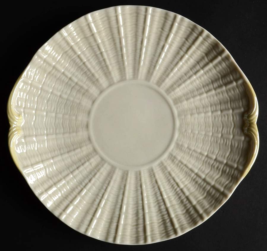 Neptune Yellow Bread Serving Plate by Belleek Pottery (Ireland)-1