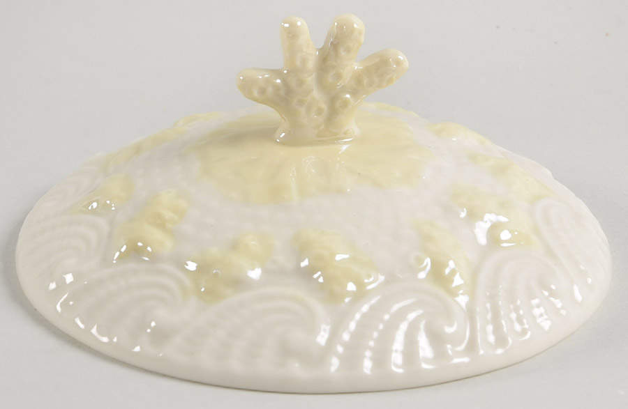 New Shell Yellow Lid for Biscuit Barrel by Belleek Pottery (Ireland)-1