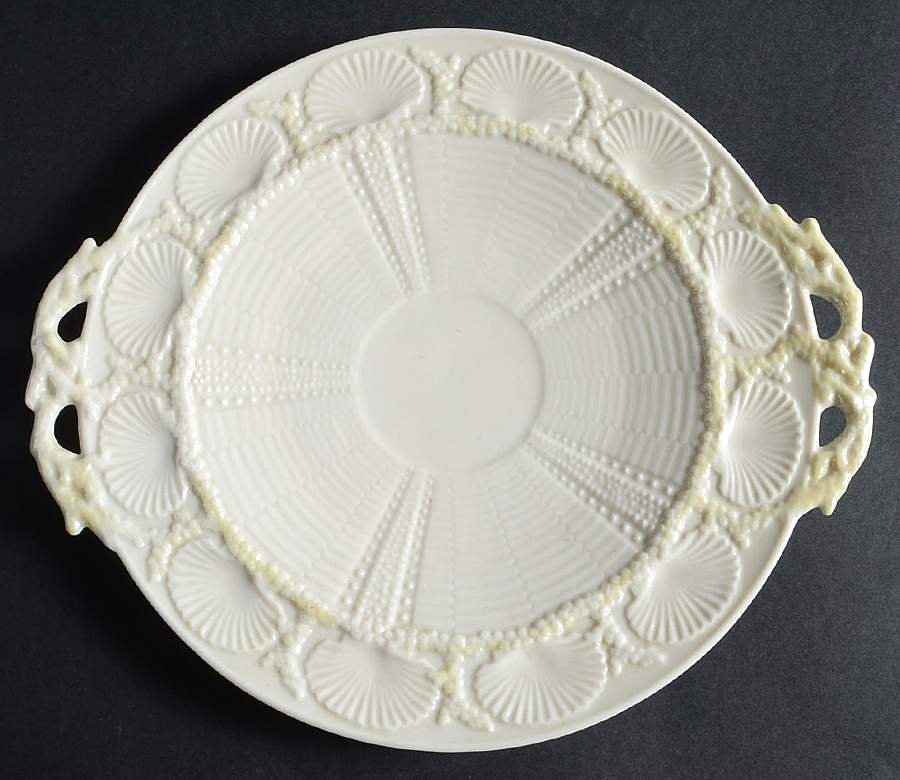 New Shell Yellow Handled Cake Plate by Belleek Pottery (Ireland)-1