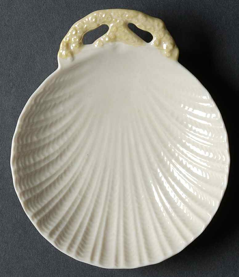 New Shell Yellow Butter Pat by Belleek Pottery (Ireland)-1
