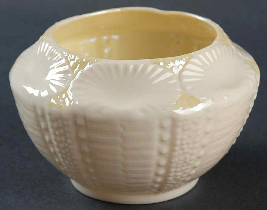 New Shell Yellow Mini Open Sugar Bowl by Belleek Pottery (Ireland)-1