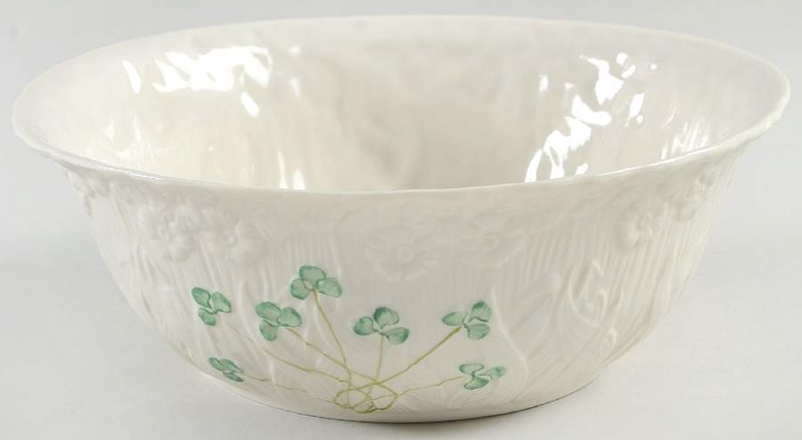 Shamrock Large Fruit Bowl by Belleek Pottery (Ireland)-1