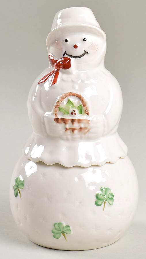 Shamrock Candy Jar & Lid by Belleek Pottery (Ireland)-1