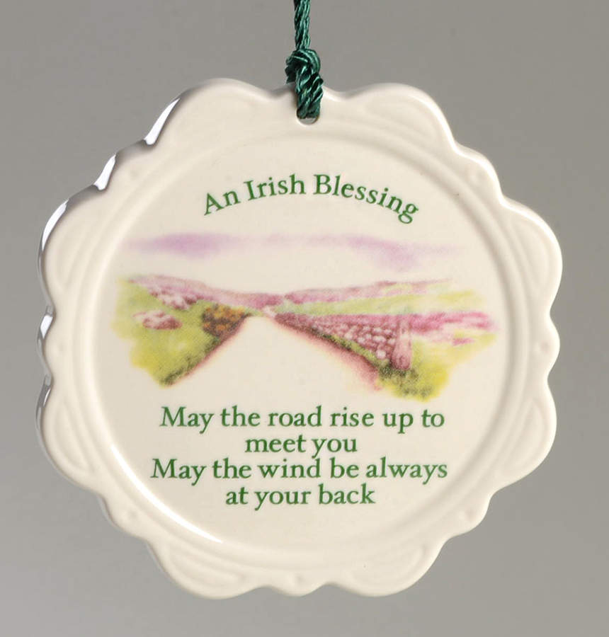 Belleek Christmas Ornament Irish Blessing- Scalloped - Boxed by Belleek Pottery (Ireland)-1