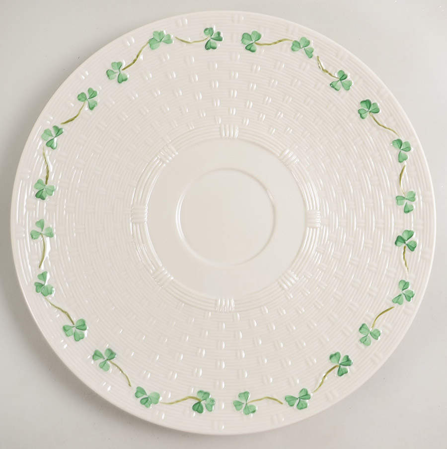 Shamrock Chip & Dip-Base Only by Belleek Pottery (Ireland)-1