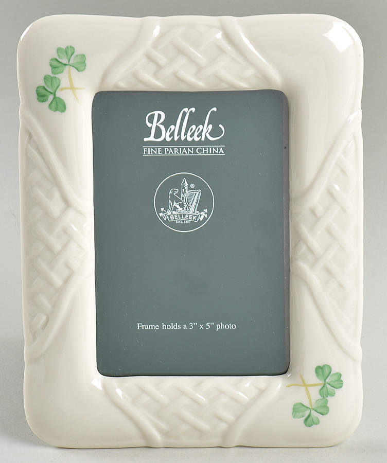 Shamrock Frame-Holds 3" x 5" by Belleek Pottery (Ireland)-1