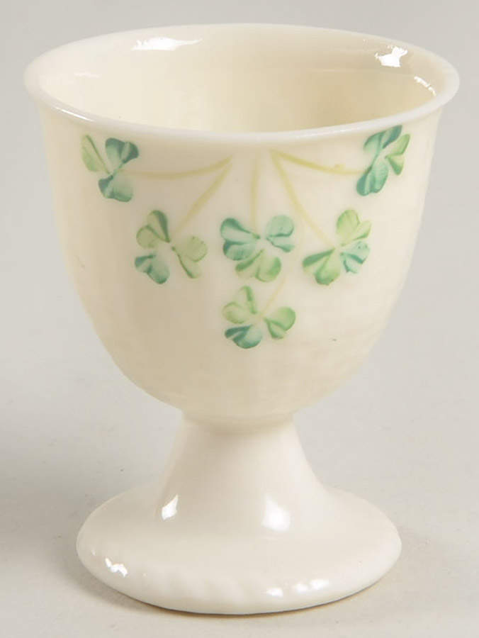Shamrock Single Egg Cup by Belleek Pottery (Ireland)-1