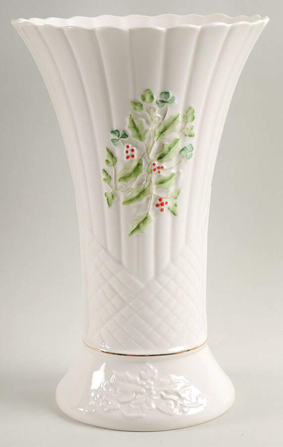 Shamrock Christmas Vase by Belleek Pottery (Ireland)-1