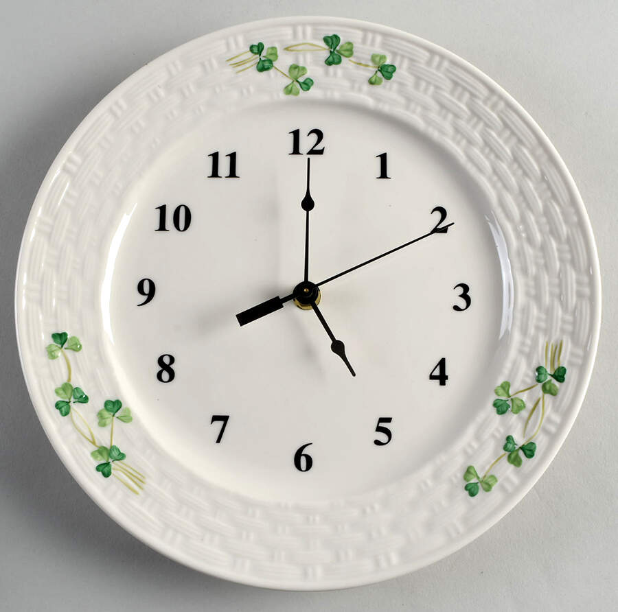 Shamrock 1-2" depth  Clock Plate HC by Belleek Pottery (Ireland)-1