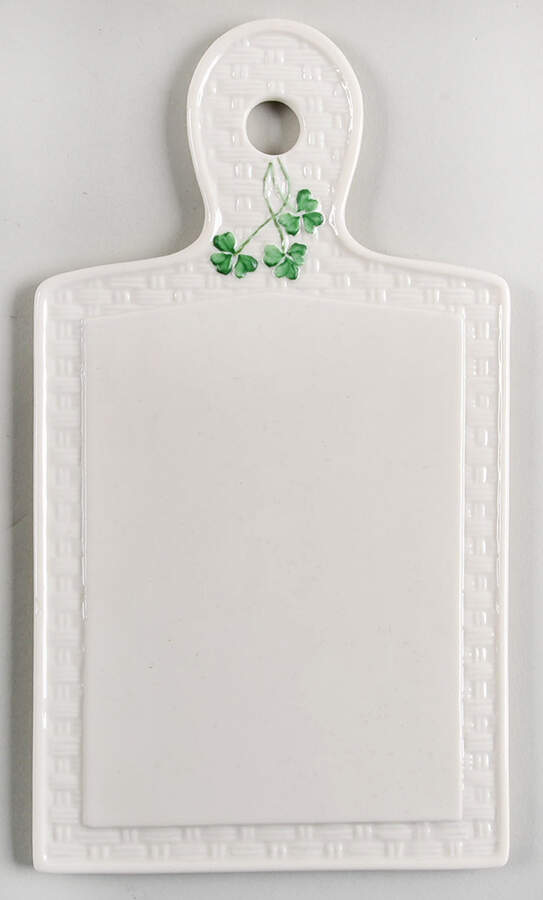 Shamrock Handled Cheese Board by Belleek Pottery (Ireland)-1