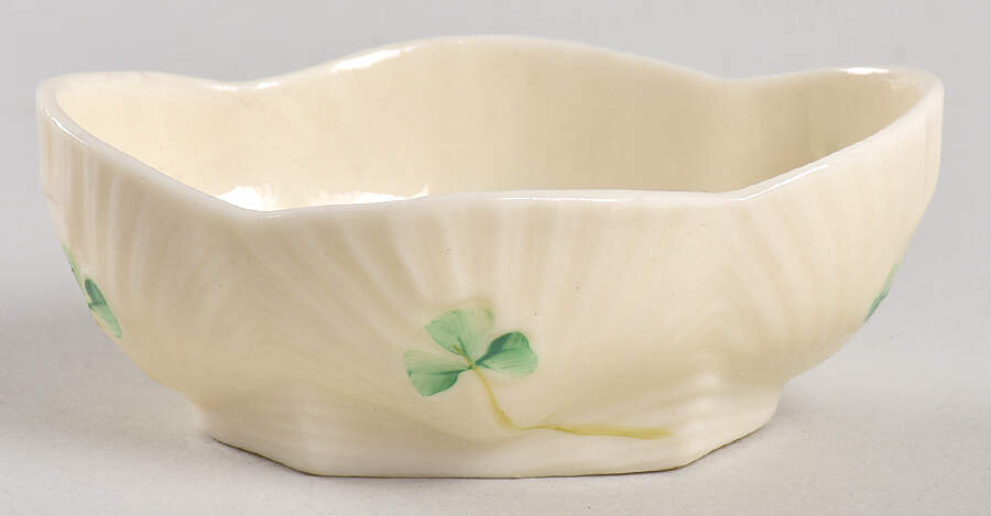 Shamrock Open Salt by Belleek Pottery (Ireland)-1