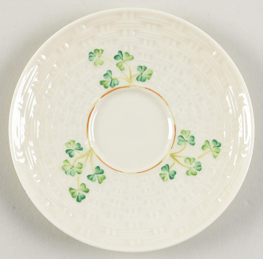 Shamrock Saucer for Irish Coffee Cup by Belleek Pottery (Ireland)-1