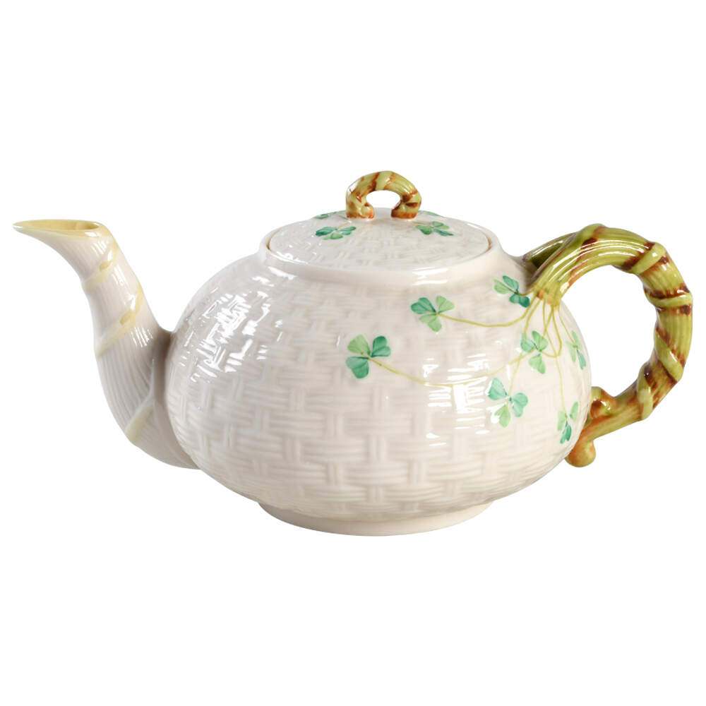 Shamrock Small Teapot & Lid by Belleek Pottery (Ireland)-1