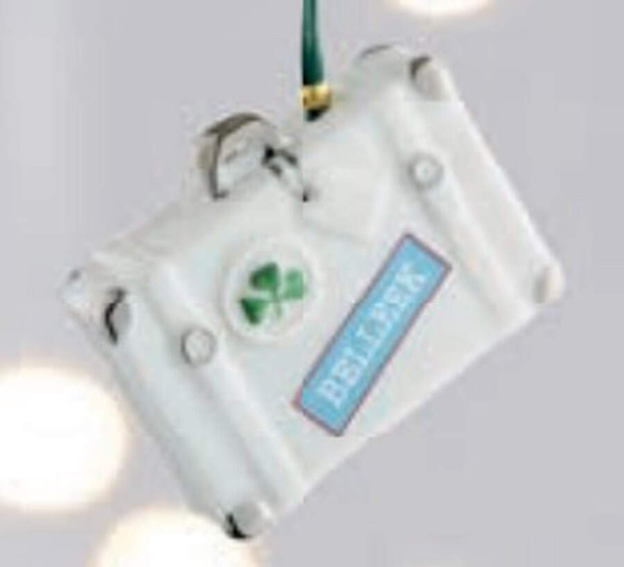 Belleek Christmas Ornament Vintage Suitcase - Boxed by Belleek Pottery (Ireland)-1