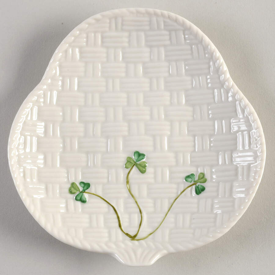 Shamrock Canape Plate by Belleek Pottery (Ireland)-1