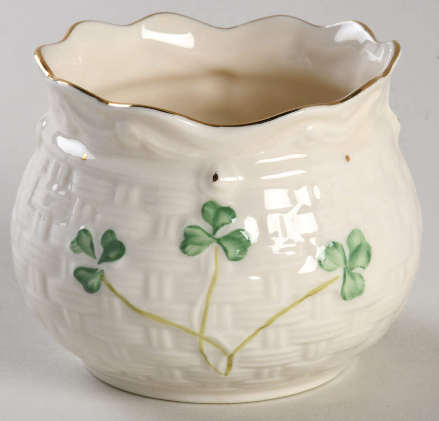 Shamrock Votive Candleholder by Belleek Pottery (Ireland)-1