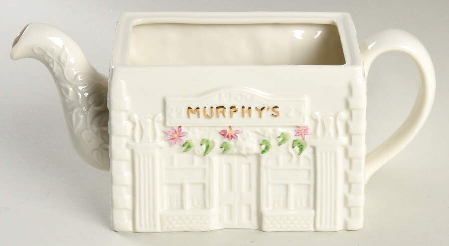 Shamrock Figural Teapot No Lid by Belleek Pottery (Ireland)-1