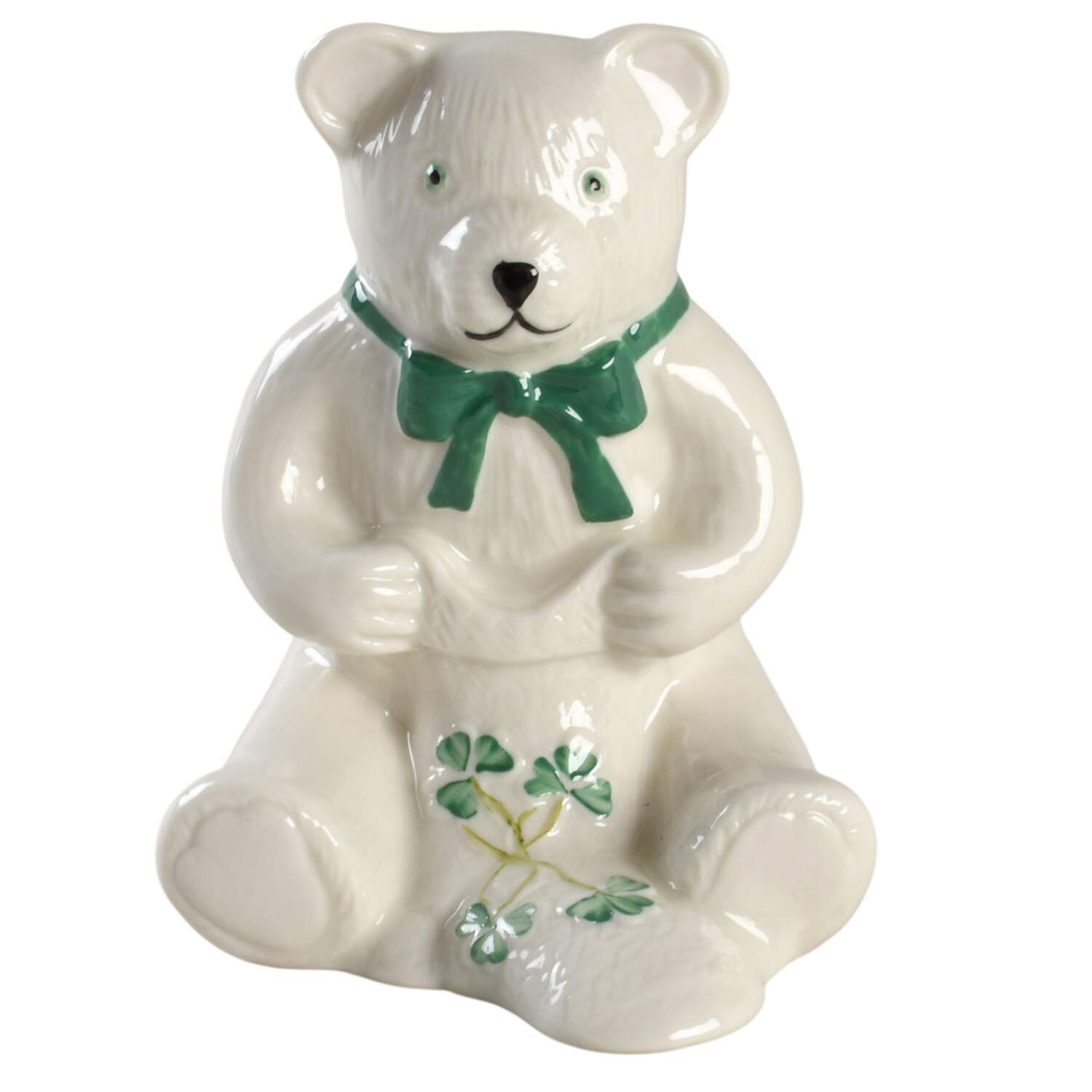 Shamrock Bear Figurine by Belleek Pottery (Ireland)-1