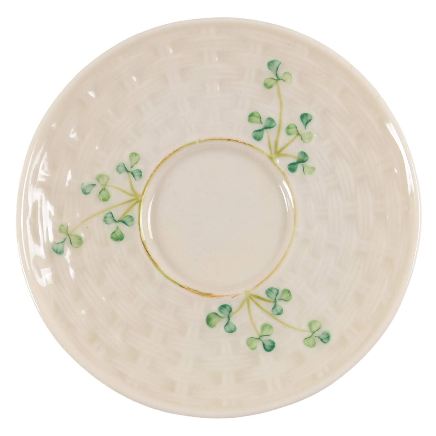 Shamrock Saucer for Flat Demitasse Cup by Belleek Pottery (Ireland)-1