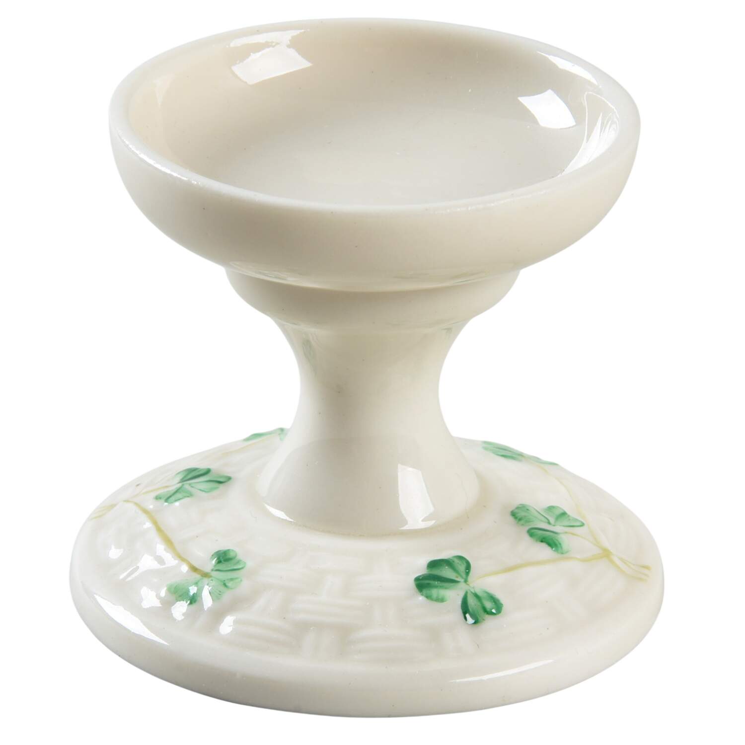 Shamrock Hurricane Lamp No Globe by Belleek Pottery (Ireland)-1